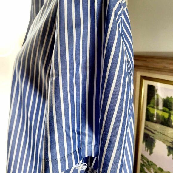 Easy Care Cotton Stripe Print Point collar Short sleeve Button Front shirt Size - Picture 9 of 14